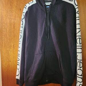 Calvin Klein Black Hoodie with Logo Sleeves